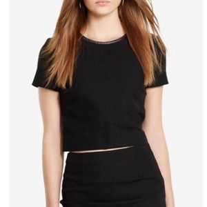 Ralph Lauren Leather Short Sleeve Crop Top